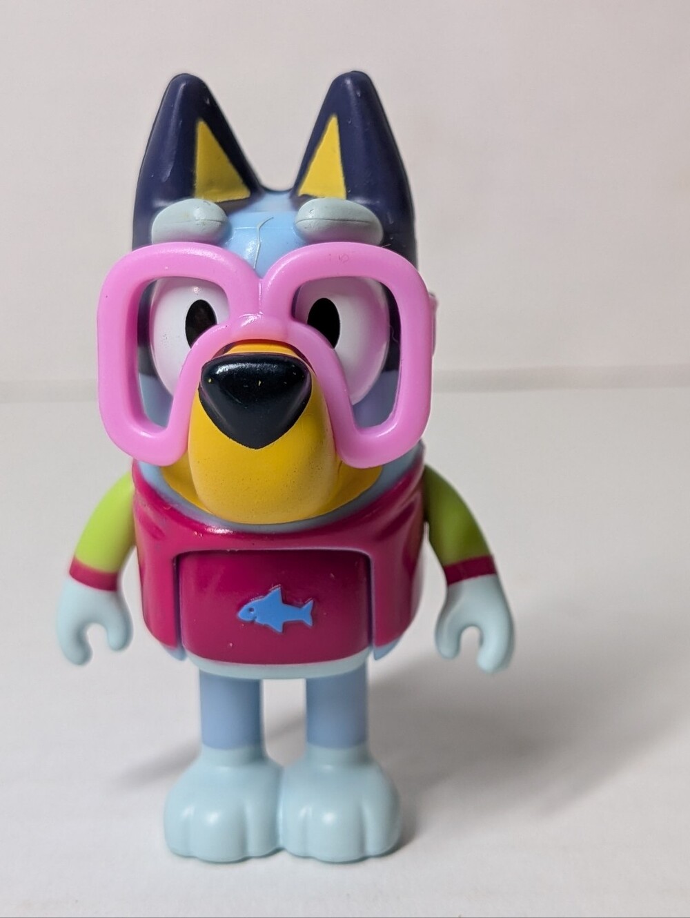 Bluey snorkeling/swim figure with goggles and life vest
